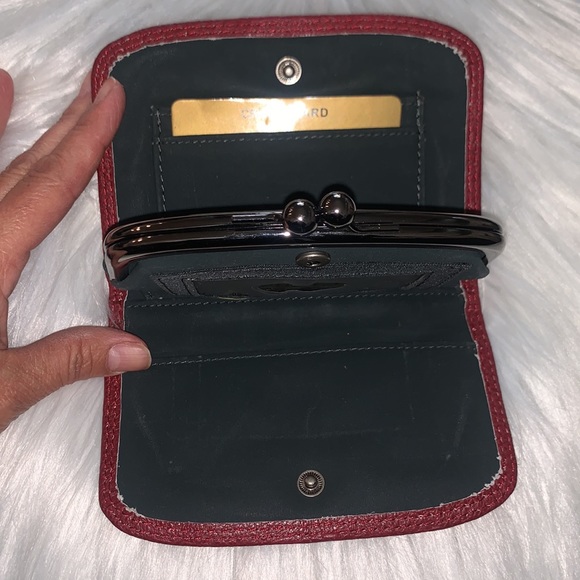 Genuine Leather Kisslock & wallet(burgundy & black ) - Picture 3 of 9